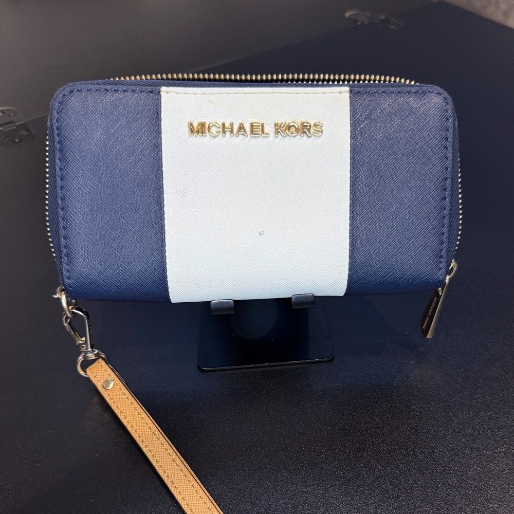 Michael Kors Navy and White Wallet